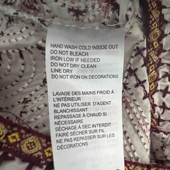 BNCI Womens Top Medium Floral Embroidered Fairy Boho Cottagecore Flared Sleeves - Picture 13 of 13